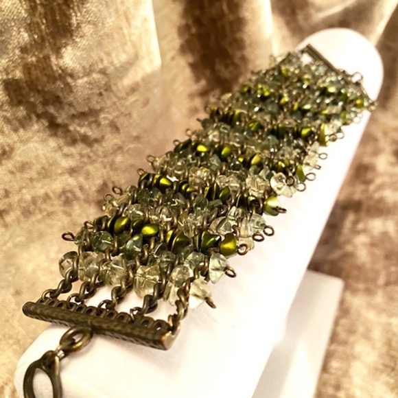 ANTHROPOLOGIE Tigers Eye Stone / Quartz Bracelet - Picture 2 of 4